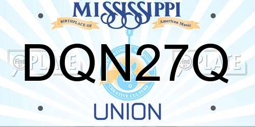 DQN27Q Mississippi License Plate