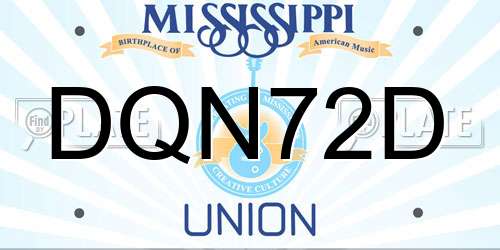 DQN72D Mississippi License Plate