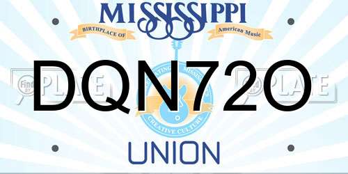 DQN72O Mississippi License Plate