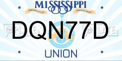DQN77D Mississippi License Plate