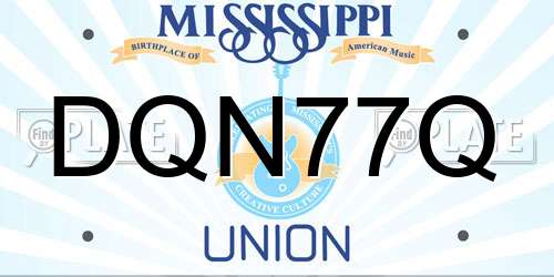 DQN77Q Mississippi License Plate