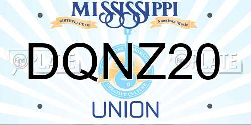DQNZ20 Mississippi License Plate