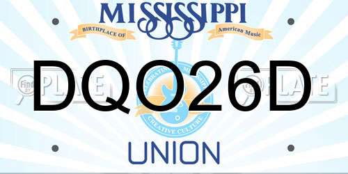 DQO26D Mississippi License Plate