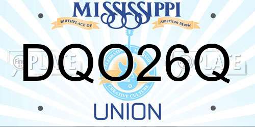 DQO26Q Mississippi License Plate
