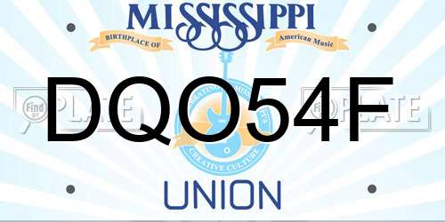 DQO54F Mississippi License Plate
