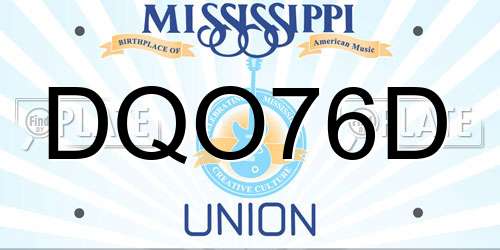 DQO76D Mississippi License Plate