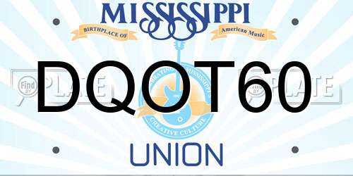 DQOT60 Mississippi License Plate