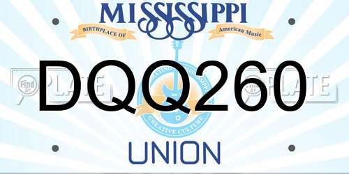 DQQ260 Mississippi License Plate