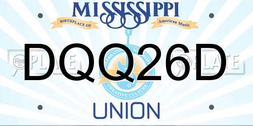 DQQ26D Mississippi License Plate