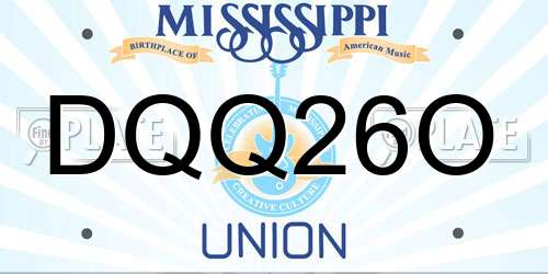 DQQ26O Mississippi License Plate