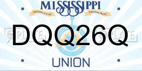 DQQ26Q Mississippi License Plate
