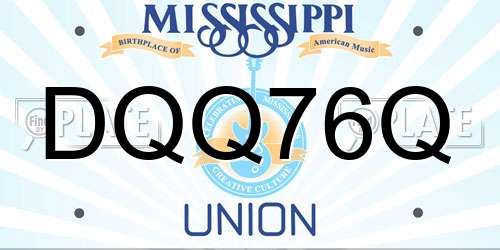 DQQ76Q Mississippi License Plate