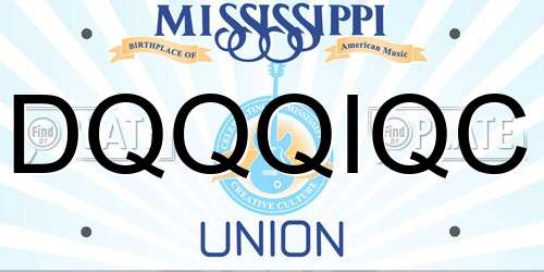 DQQQIQC Mississippi License Plate