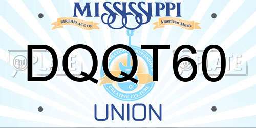 DQQT60 Mississippi License Plate