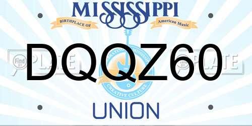 DQQZ60 Mississippi License Plate