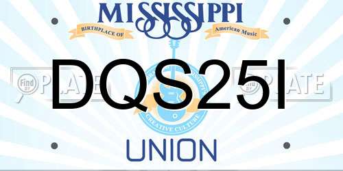 DQS25I Mississippi License Plate