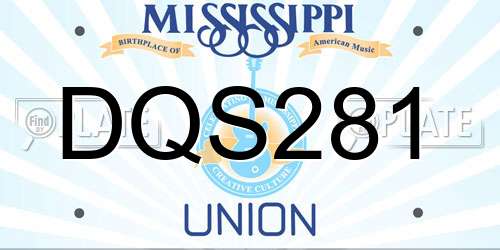 DQS281 Mississippi License Plate