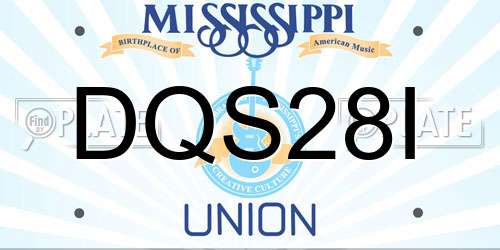 DQS28I Mississippi License Plate