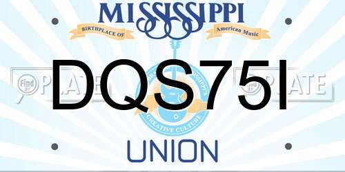 DQS75I Mississippi License Plate