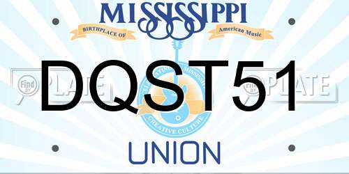 DQST51 Mississippi License Plate