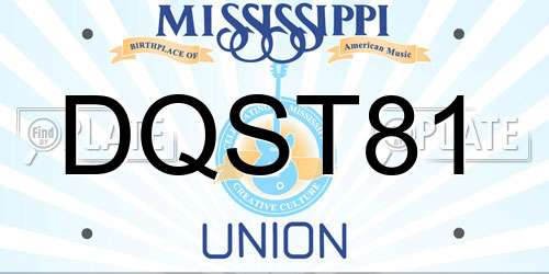 DQST81 Mississippi License Plate