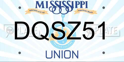 DQSZ51 Mississippi License Plate