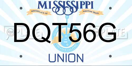 DQT56G Mississippi License Plate