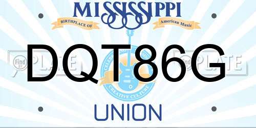 DQT86G Mississippi License Plate