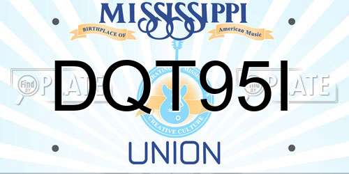 DQT95I Mississippi License Plate