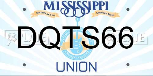 DQTS66 Mississippi License Plate