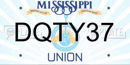 DQTY37 Mississippi License Plate