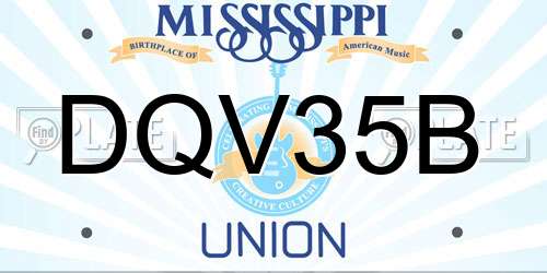 DQV35B Mississippi License Plate