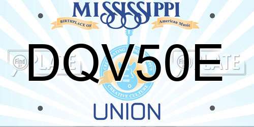 DQV50E Mississippi License Plate