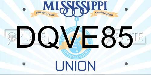 DQVE85 Mississippi License Plate