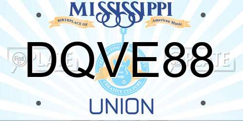 DQVE88 Mississippi License Plate