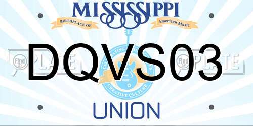 DQVS03 Mississippi License Plate