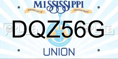 DQZ56G Mississippi License Plate