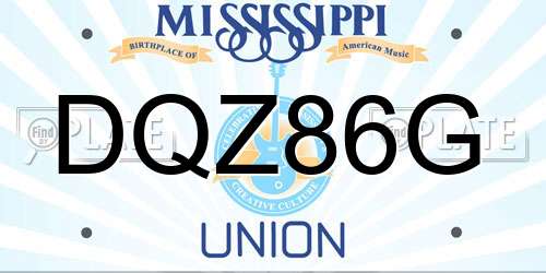 DQZ86G Mississippi License Plate