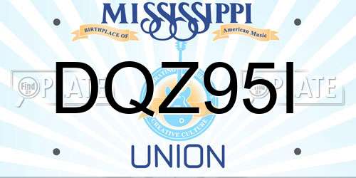 DQZ95I Mississippi License Plate