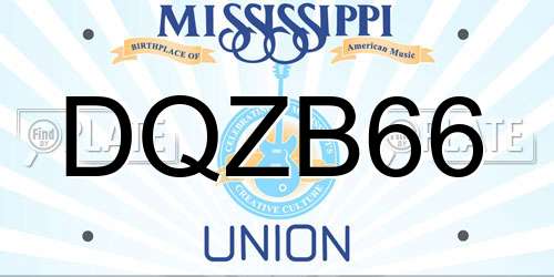DQZB66 Mississippi License Plate