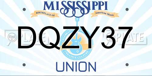 DQZY37 Mississippi License Plate