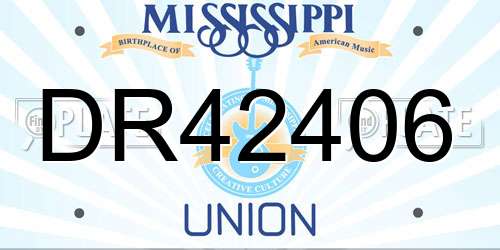 DR42406 Mississippi License Plate
