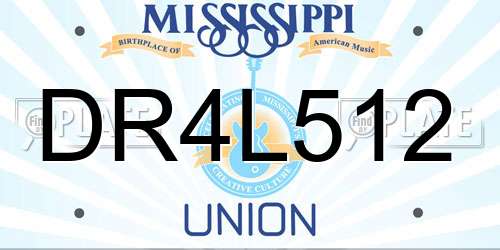 DR4L512 Mississippi License Plate