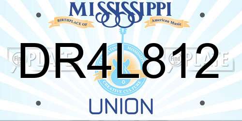 DR4L812 Mississippi License Plate