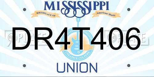 DR4T406 Mississippi License Plate