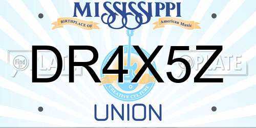 DR4X5Z Mississippi License Plate