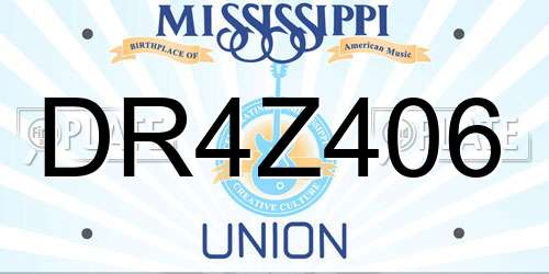 DR4Z406 Mississippi License Plate