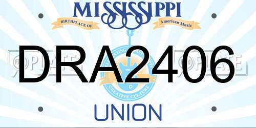 DRA2406 Mississippi License Plate
