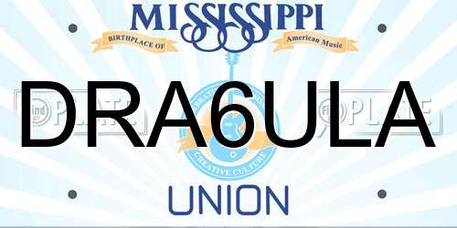 DRA6ULA Mississippi License Plate