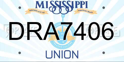 DRA7406 Mississippi License Plate